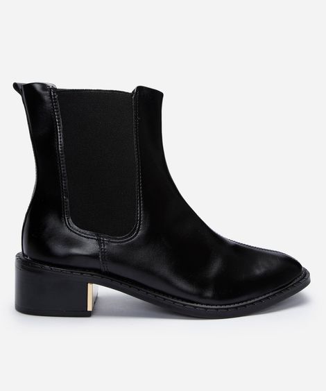 bota chelsea cano médio salto grosso preta