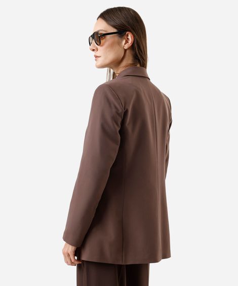 blazer feminino de alfaiataria marrom