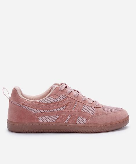 tênis casual feminino texturizado rosa