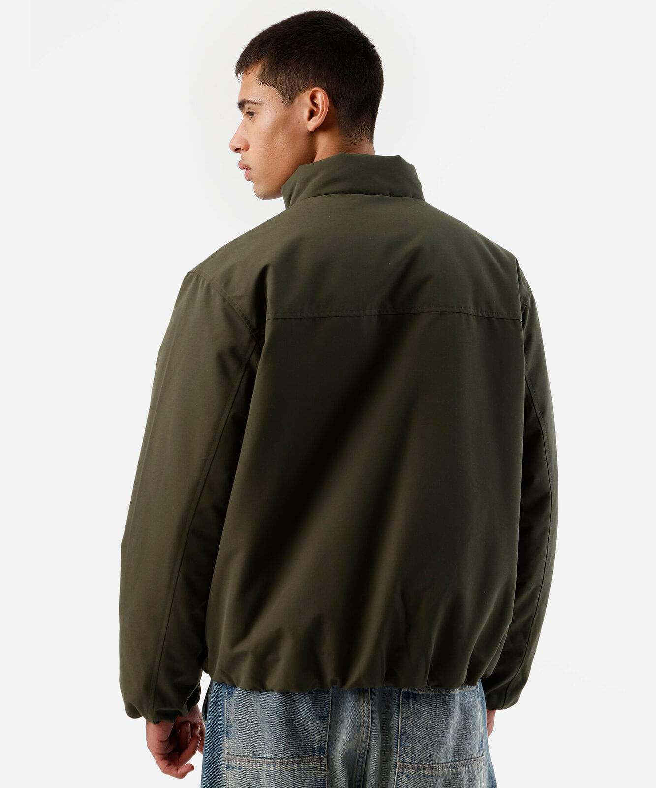 jaqueta masculina gola alta verde