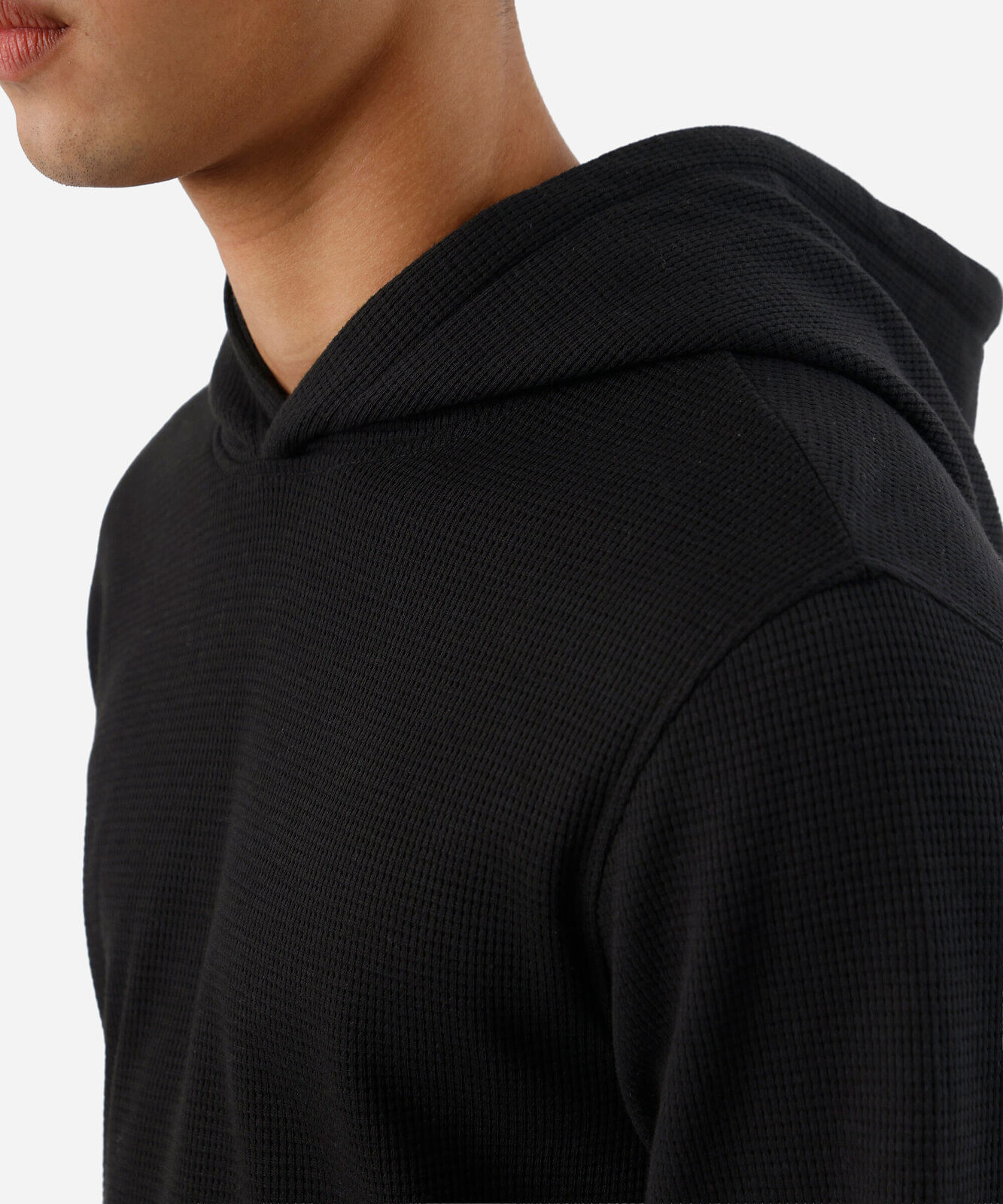 blusa masculina com capuz texturizada preta
