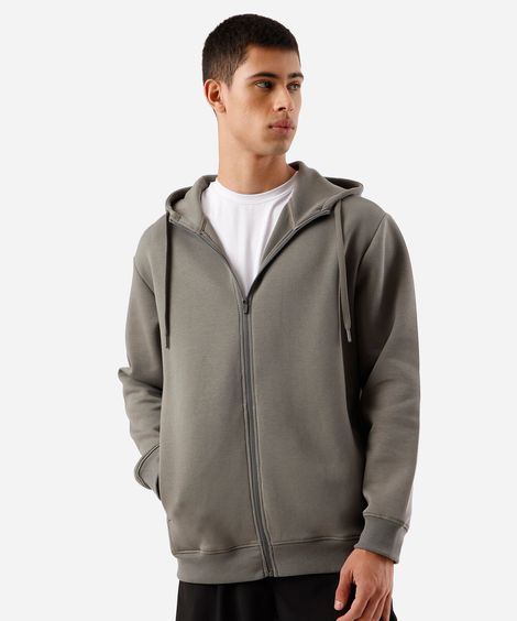 jaqueta masculina de moletom cea sports com capuz e bolso verde