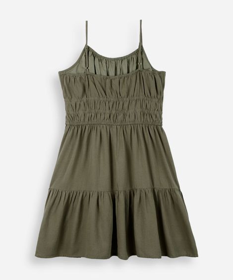 vestido curto juvenil com alças finas verde