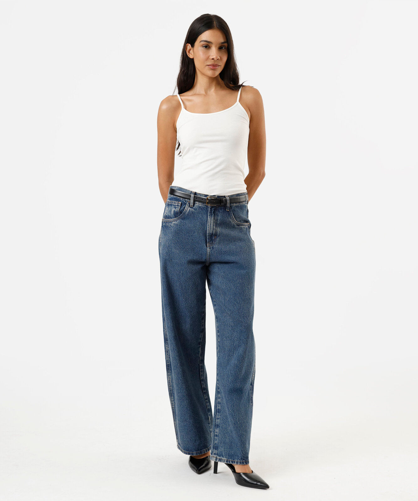 regata básica de algodão alça fina off white