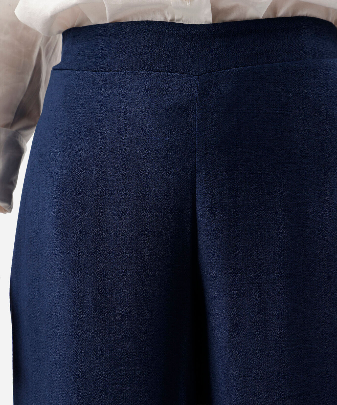 calça reta feminina com viscose cós elástico azul