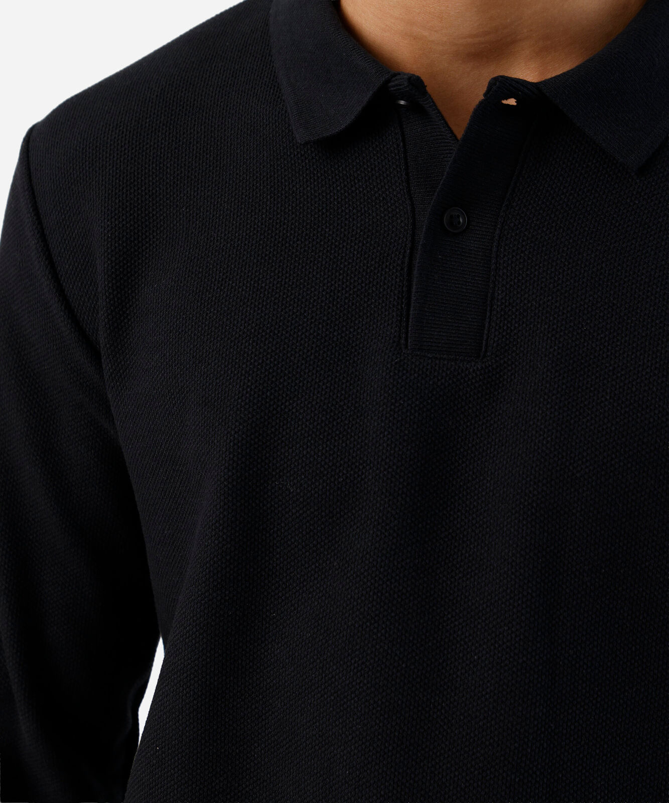 polo masculina com algodão manga longa preta