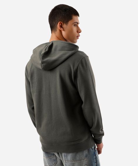 blusão básico masculino de moletom com capuz verde