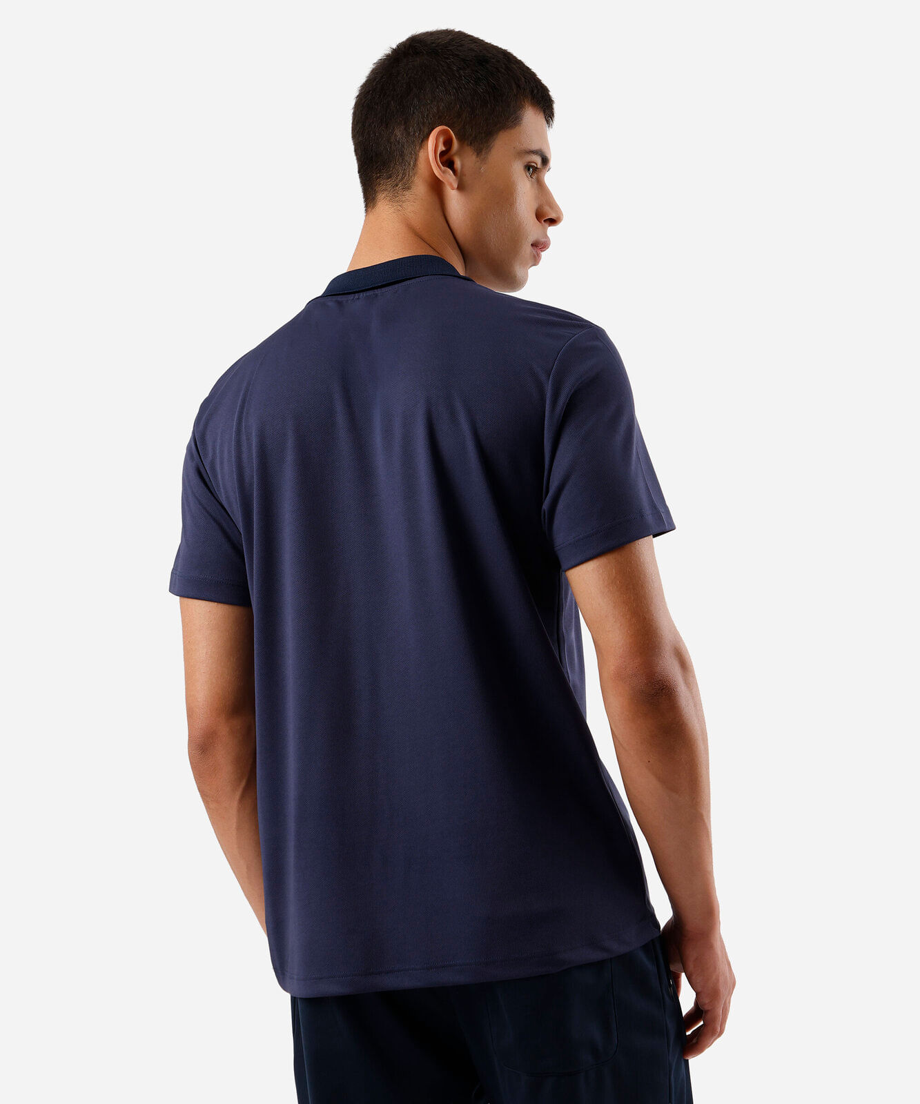 polo esportiva masculina texturizada azul