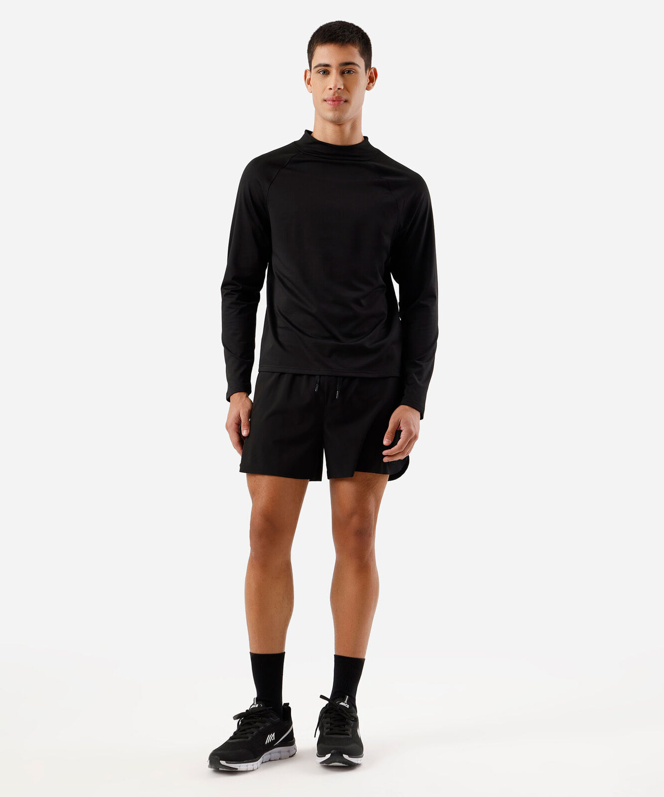 blusa esportiva térmica masculina manga longa preta