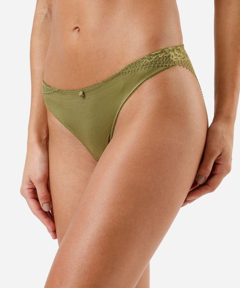 calcinha biquíni feminina com renda floral verde