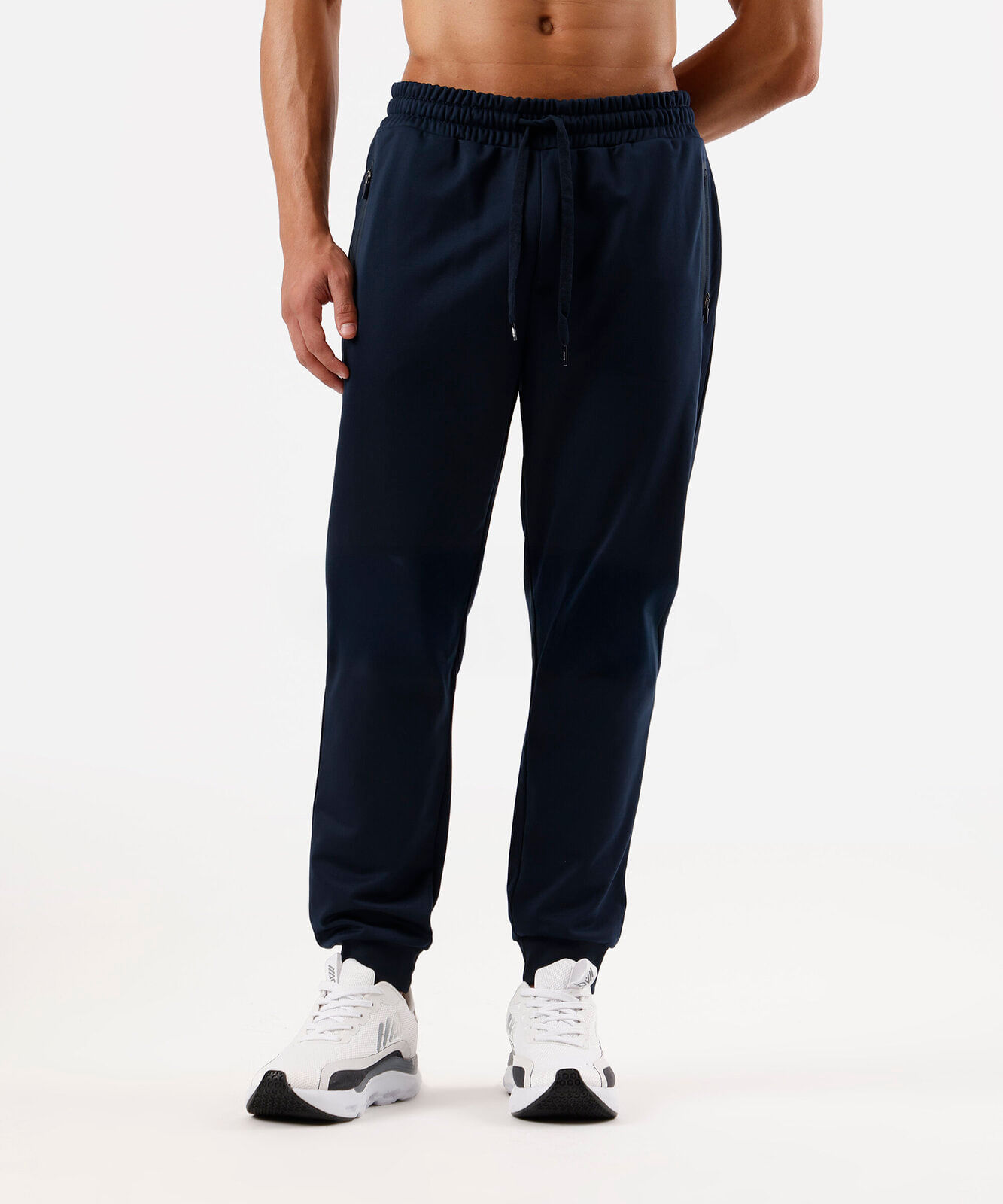 calça jogger com bolsos azul