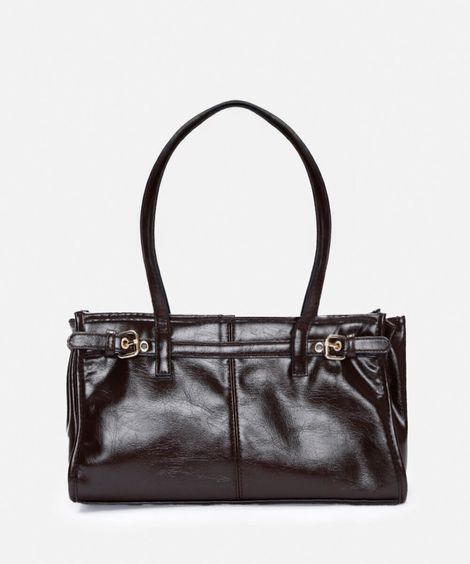 bolsa shoulder fivelas marrom