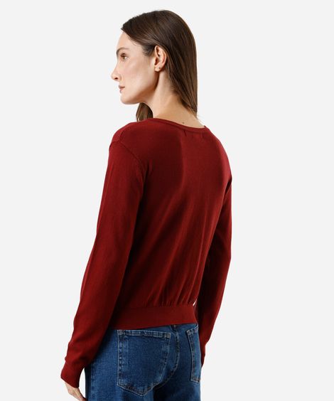 cardigan feminino de tricot vinho