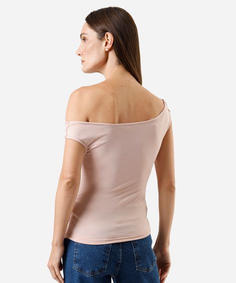blusa feminina decote ombro a ombro  rosa