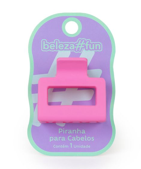 piranha para cabelo quadrada média rosa