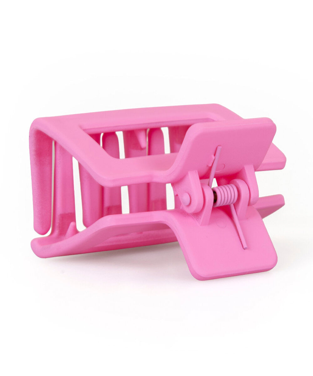 piranha para cabelo quadrada média rosa