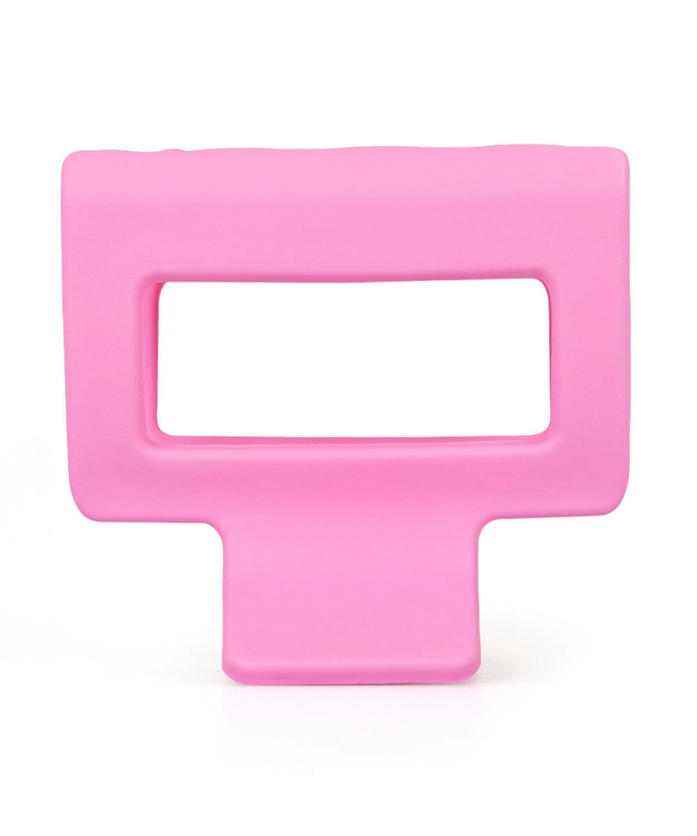 piranha para cabelo quadrada média rosa