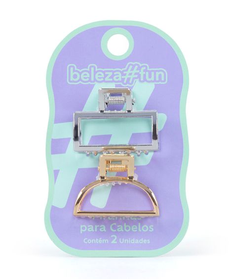 kit de mini piranhas para cabelo gold e silver com 2 unidades colorido