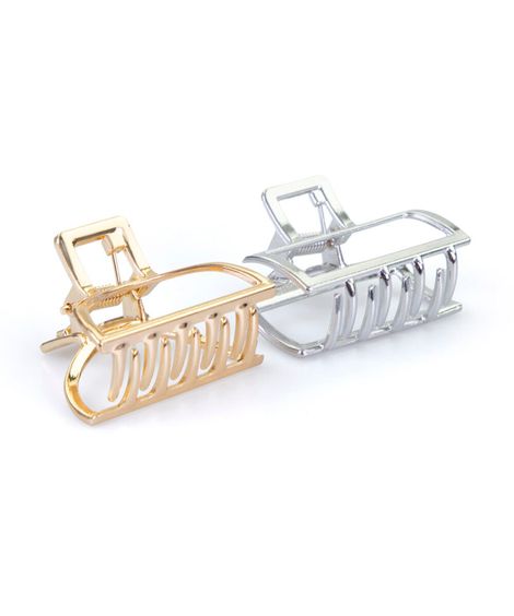 kit de mini piranhas para cabelo gold e silver com 2 unidades colorido