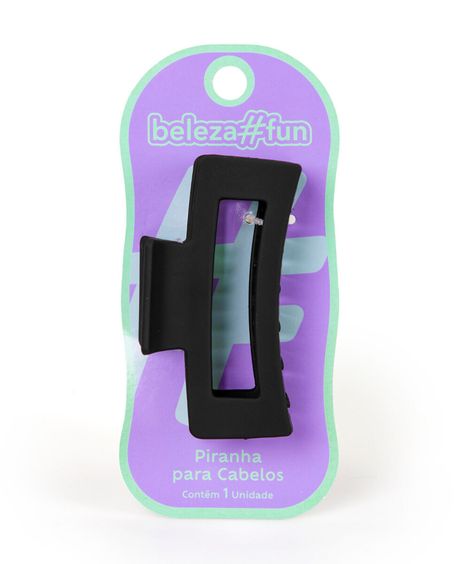 piranha para cabelo retangular grande preta