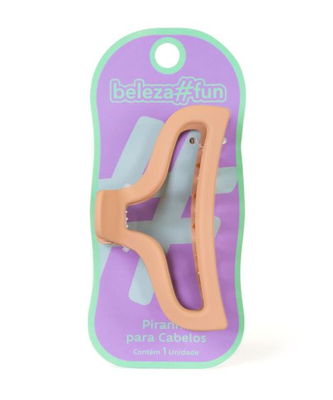 piranha para cabelo arredondada grande bege