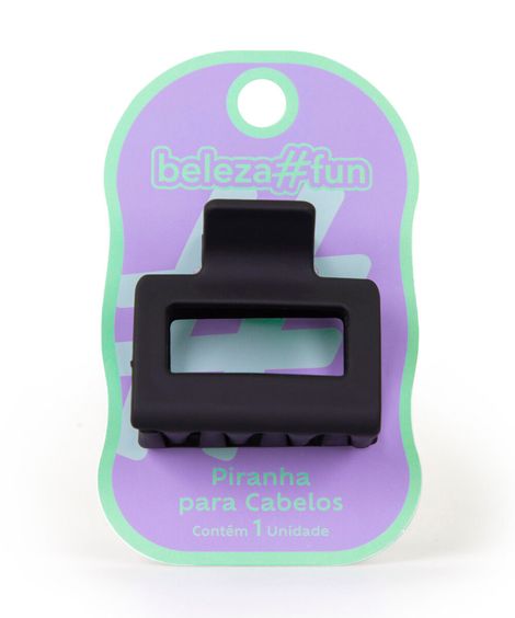 piranha para cabelo quadrada média preta