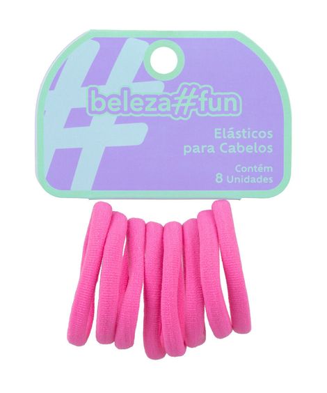 kit de elásticos para cabelo rosa com 8 unidades
