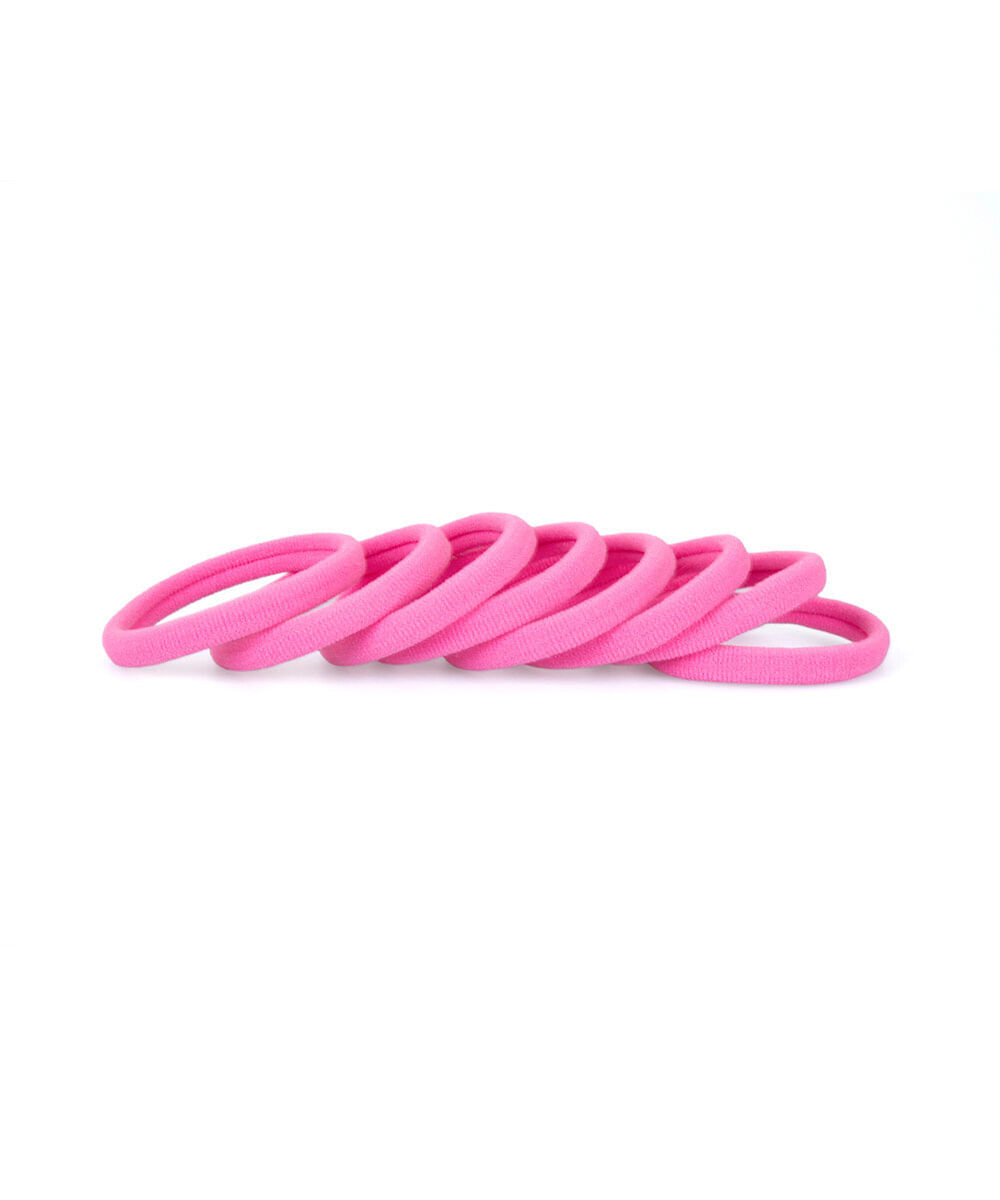 kit de elásticos para cabelo rosa com 8 unidades