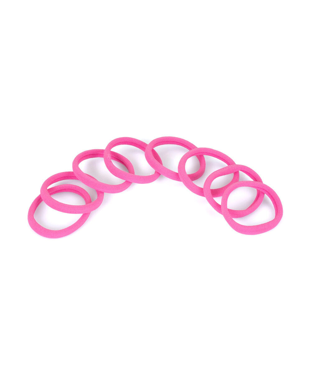 kit de elásticos para cabelo rosa com 8 unidades