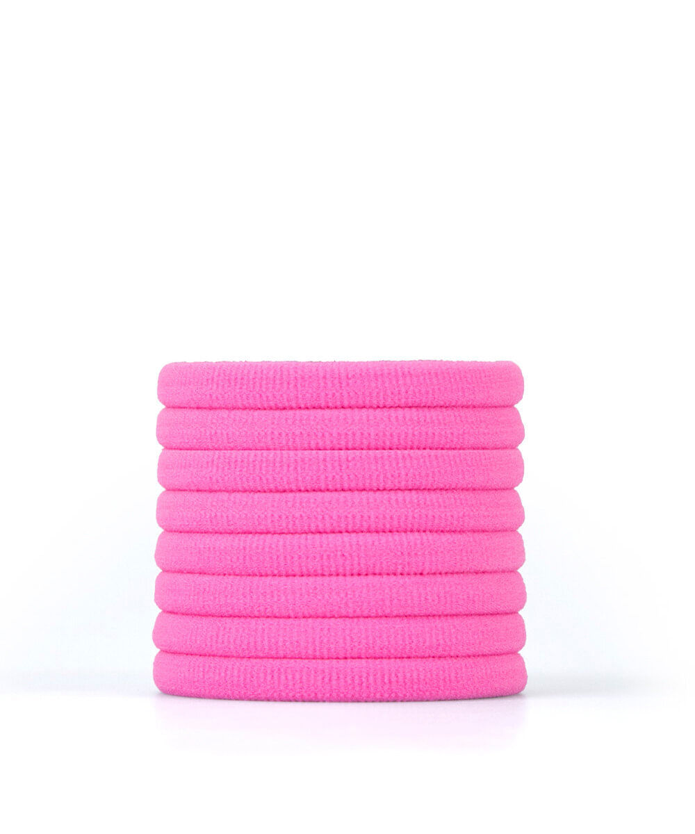 kit de elásticos para cabelo rosa com 8 unidades