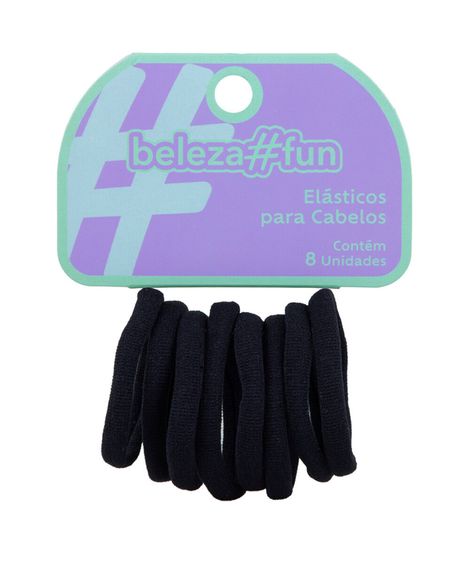 kit de elásticos para cabelo preto com 8 unidades