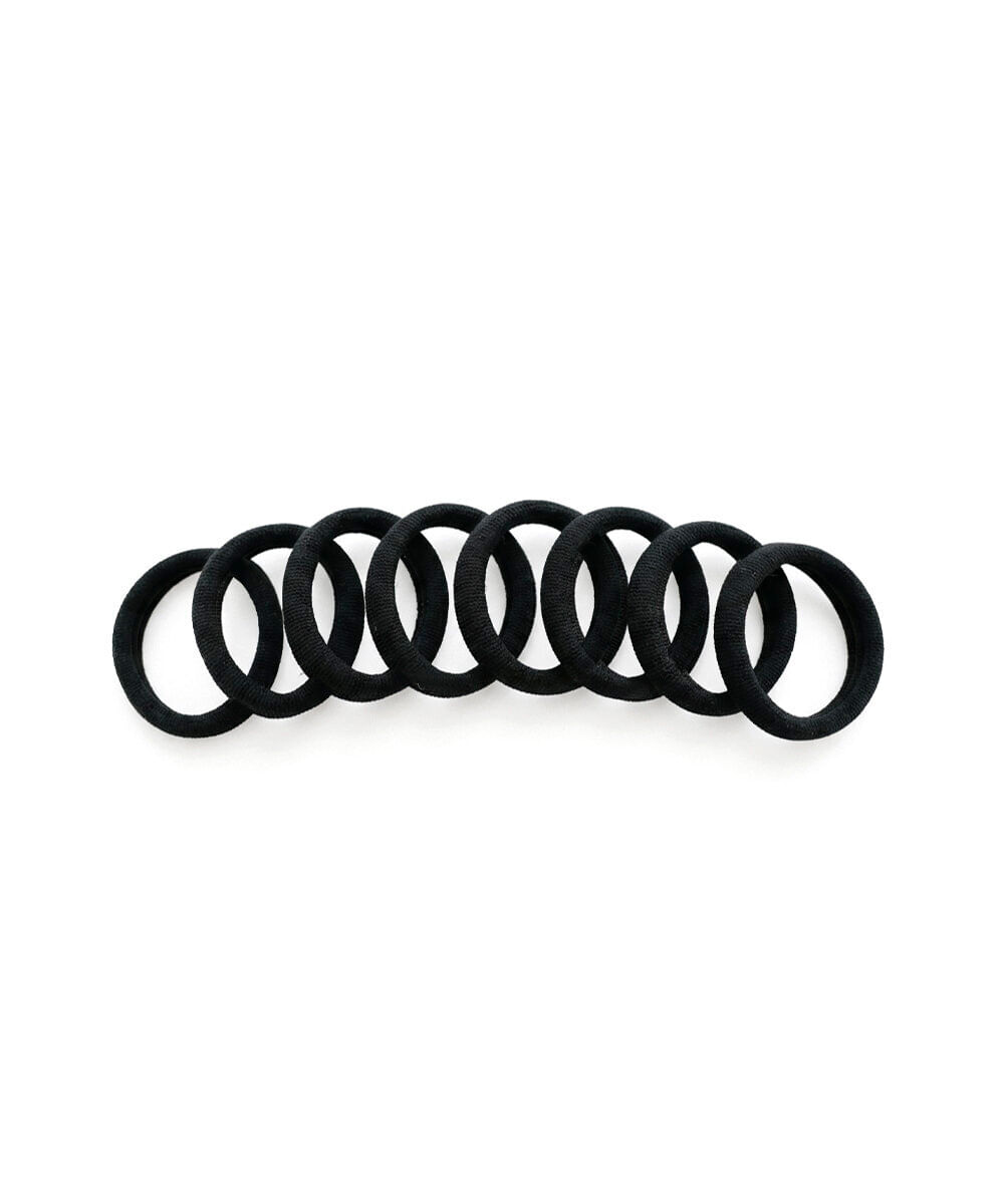 kit de elásticos para cabelo preto com 8 unidades