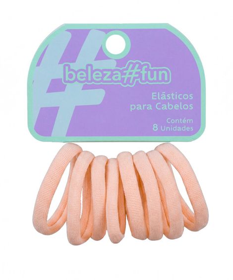 kit de elásticos para cabelo bege com 8 unidades