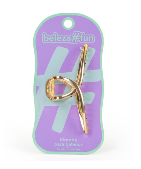 piranha para cabelo loop grande gold dourada