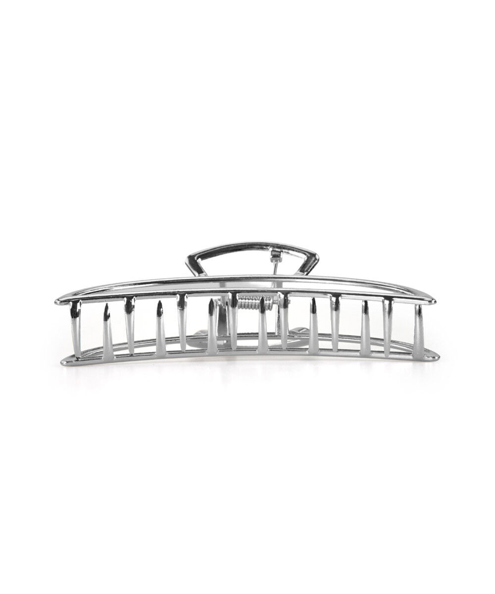 piranha para cabelo meia lua grande silver prateada