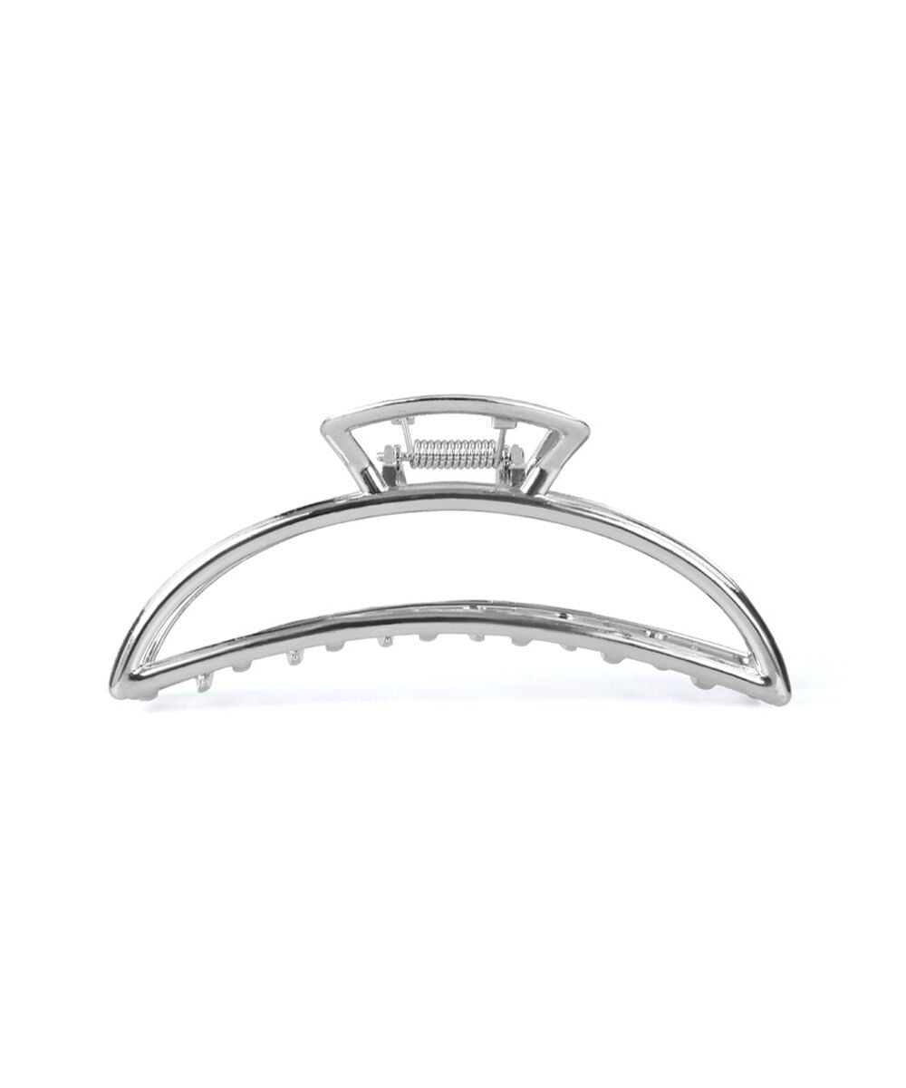 piranha para cabelo meia lua grande silver prateada