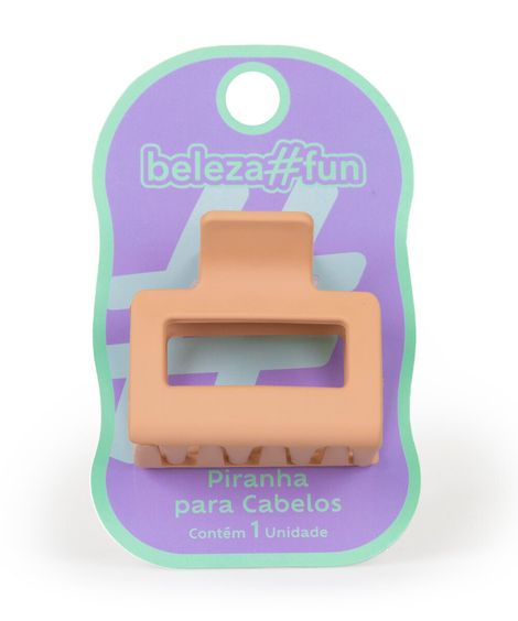 piranha para cabelo quadrada média bege