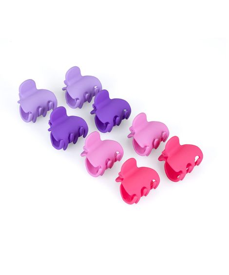 kit de mini presilhas para cabelo rosa e lilás com 8 unidades colorido