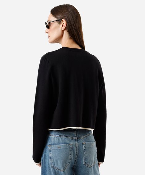 casaco feminino de tricot preto