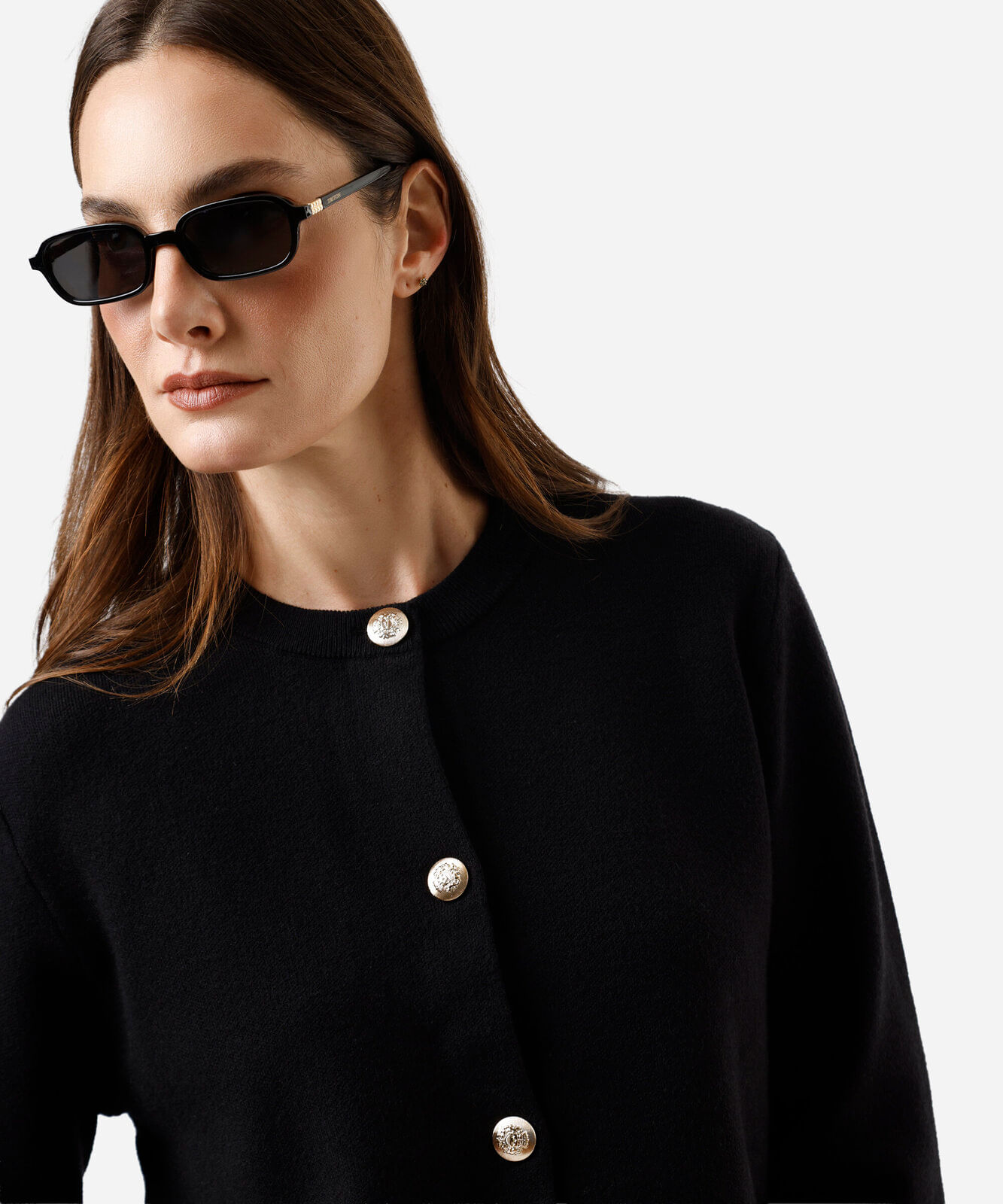casaco feminino de tricot preto