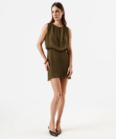 vestido curto feminino blusê decote redondo verde