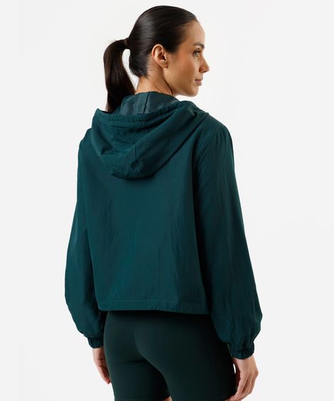 jaqueta corta vento com bolsos verde