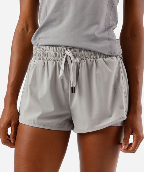shorts feminino cea sports com bermuda interna cinza