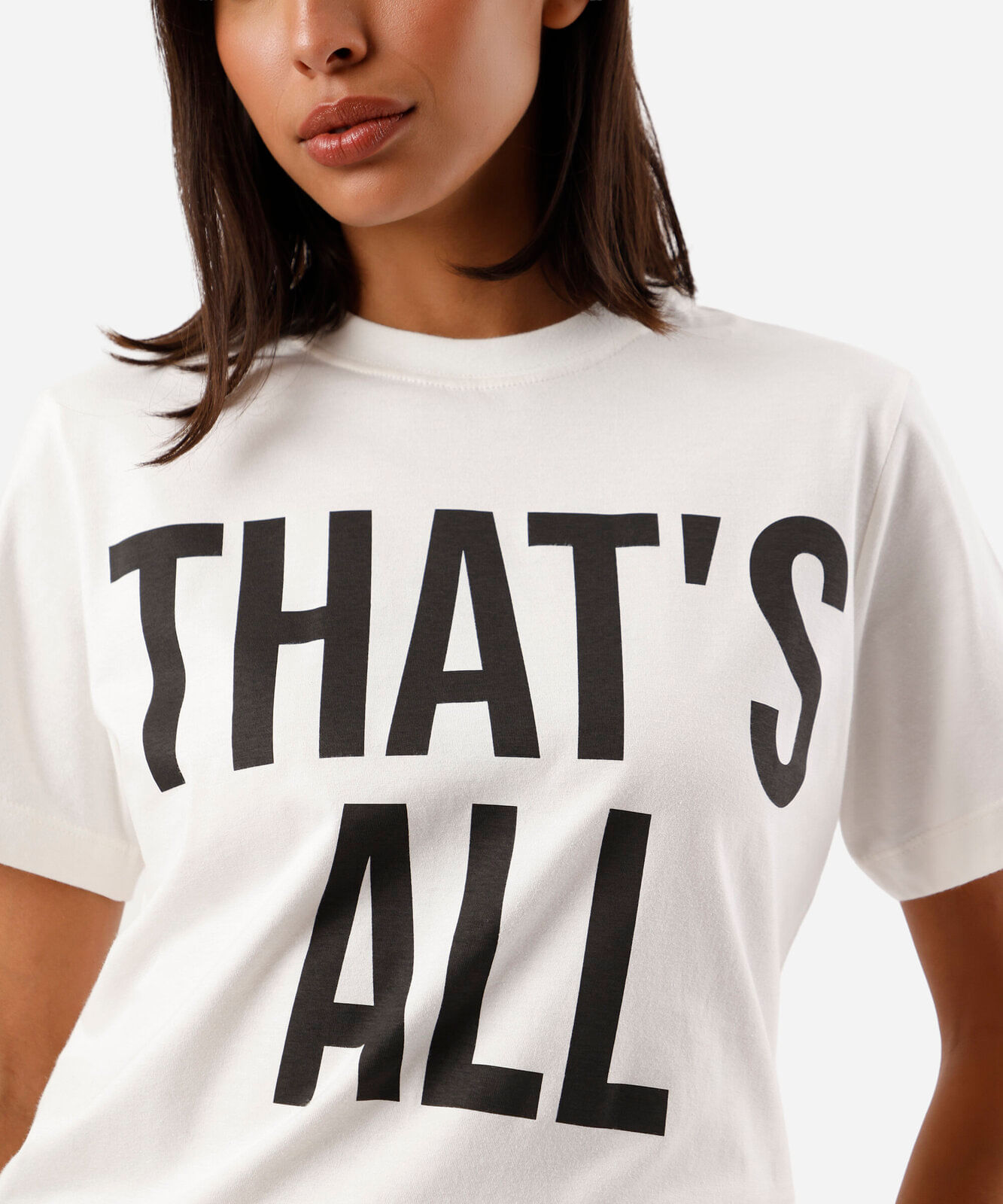 camiseta feminina de algodão manga curta estampada off white