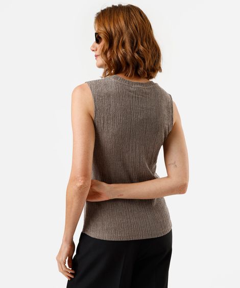 regata básica feminina texturizada marrom