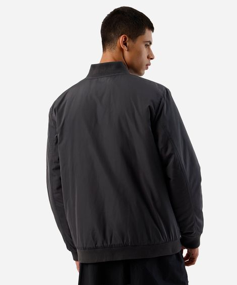 jaqueta bomber masculina bolso com zíper cinza