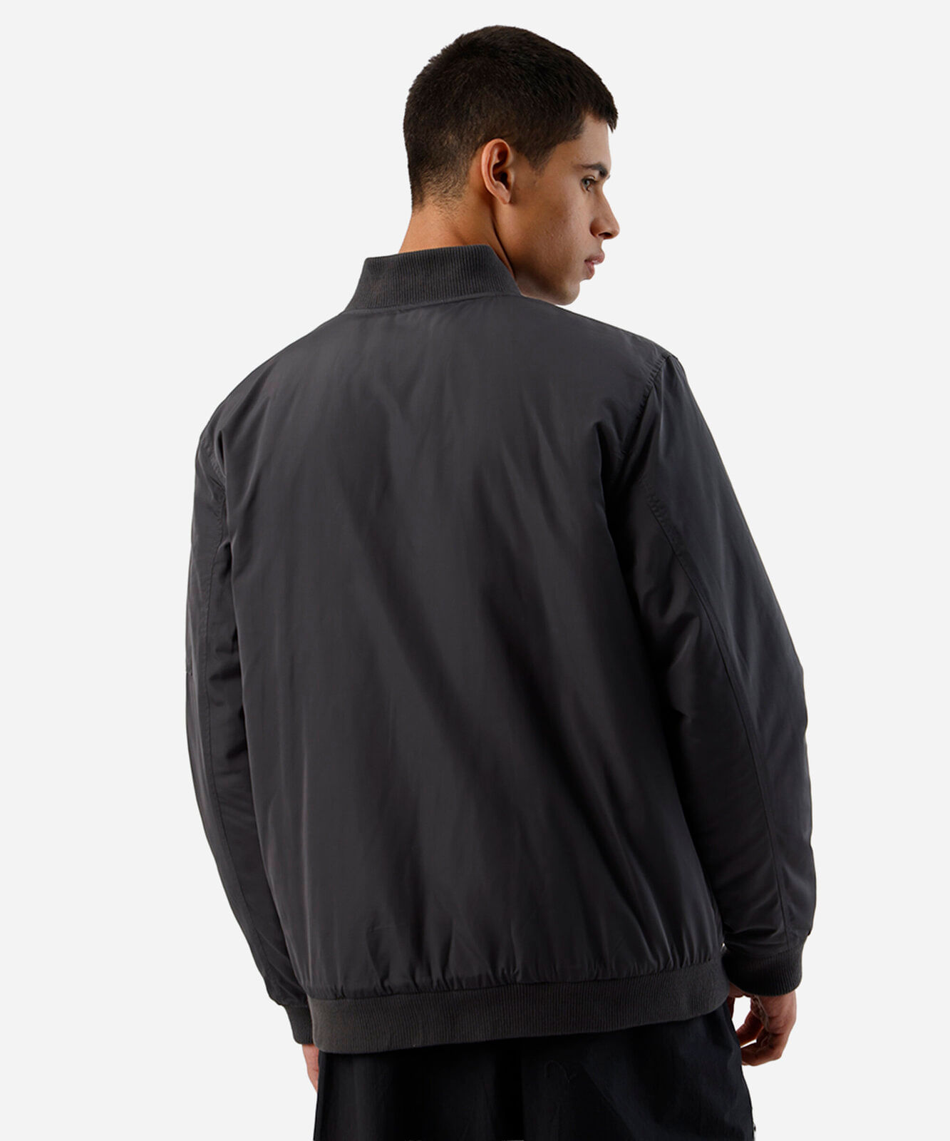 jaqueta bomber masculina bolso com zíper cinza