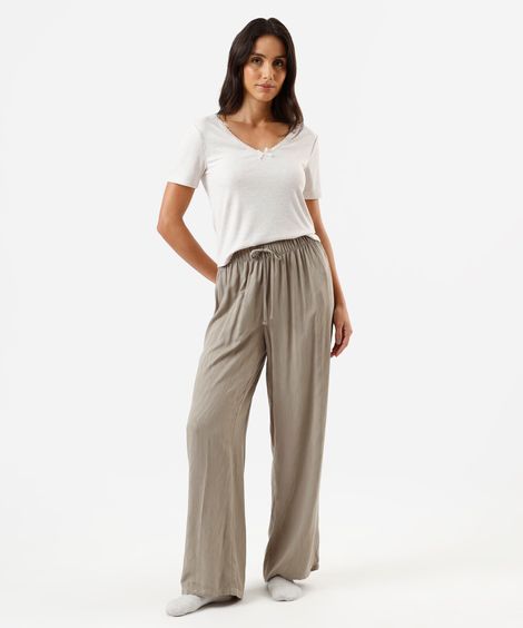 pijama longo feminino com viscose verde