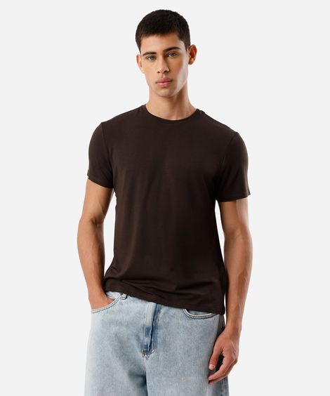 camiseta slim masculina airtech marrom