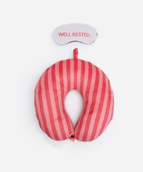 apoio de pescoço com máscara listrado colorido